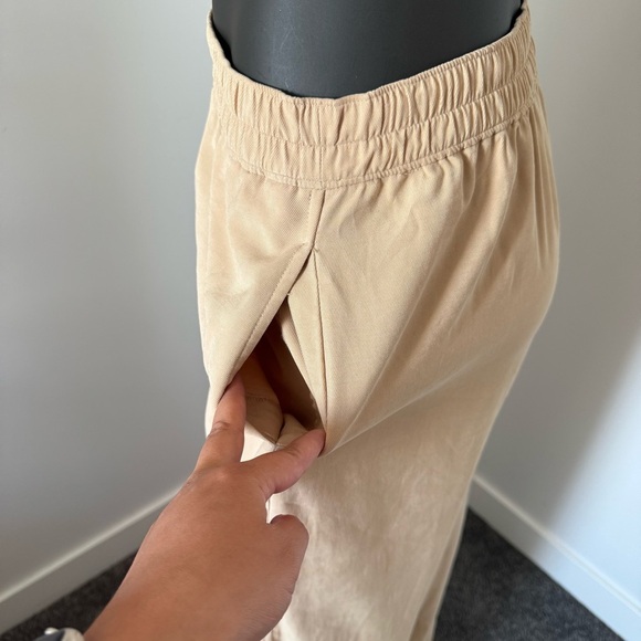 Open Edit Beige Wide-Leg Pants with Slits – Size M – Rayon Blend - Picture 3 of 8